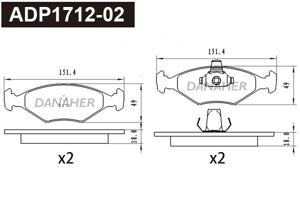 Brake Pad Set, disc brake (ADP1712-02)