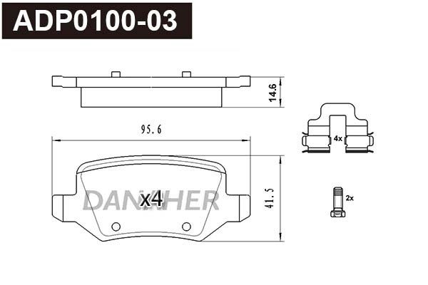 Brake Pad Set, disc brake (ADP0100-03)