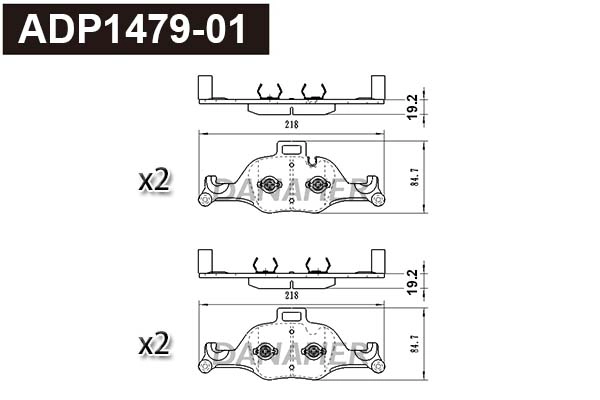 Brake Pad Set, disc brake (ADP1479-01)