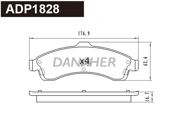 Brake Pad Set, disc brake (ADP1828)
