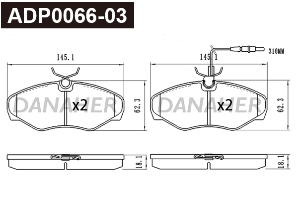 Brake Pad Set, disc brake (ADP0066-03)