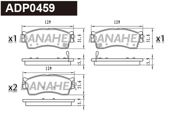 Brake Pad Set, disc brake (ADP0459)