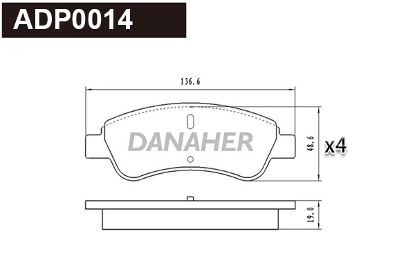 Brake Pad Set, disc brake (ADP0014)