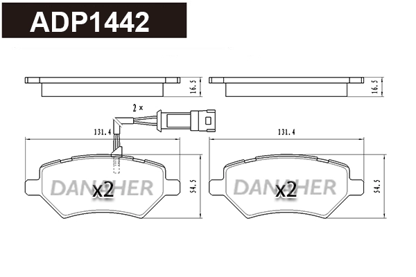Brake Pad Set, disc brake (ADP1442)