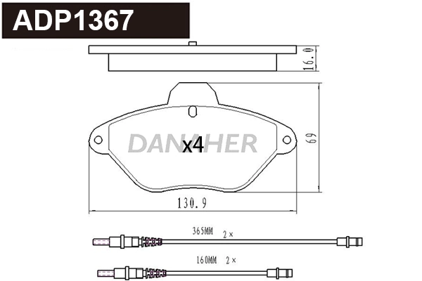Brake Pad Set, disc brake (ADP1367)