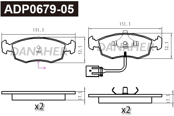Brake Pad Set, disc brake (ADP0679-05)