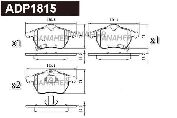 Brake Pad Set, disc brake (ADP1815)