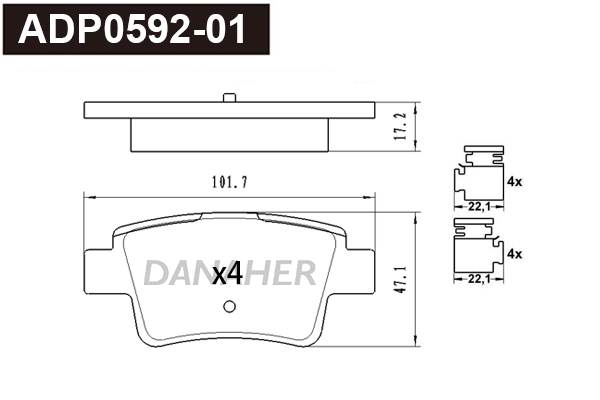 Brake Pad Set, disc brake (ADP0592-01)