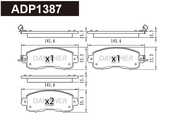 Brake Pad Set, disc brake (ADP1387)