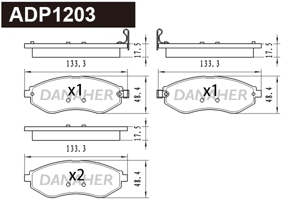Brake Pad Set, disc brake (ADP1203)