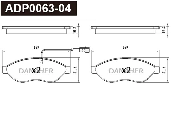 Brake Pad Set, disc brake (ADP0063-04)