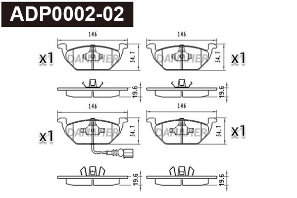 Brake Pad Set, disc brake (ADP0002-02)