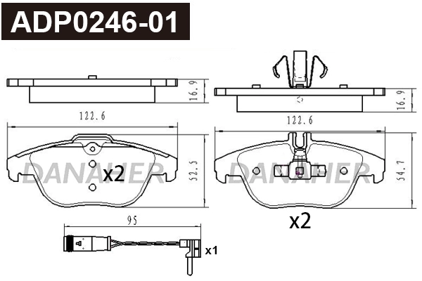 Brake Pad Set, disc brake (ADP0246-01)