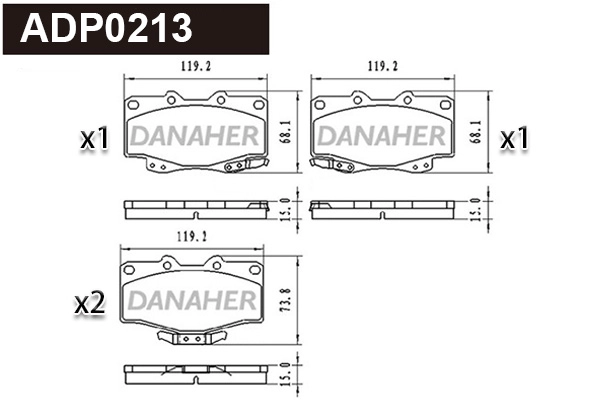 Brake Pad Set, disc brake (ADP0213)