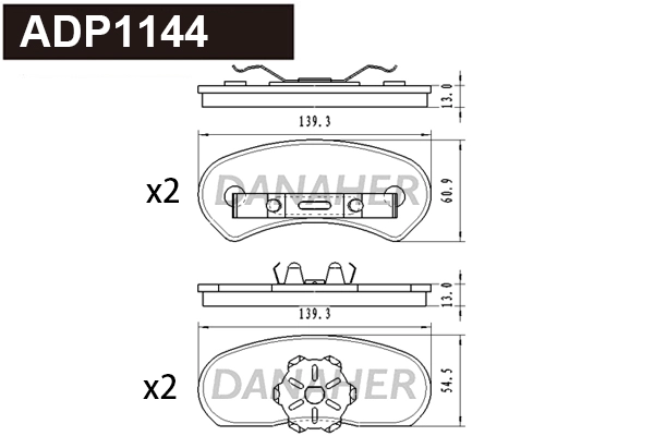 Brake Pad Set, disc brake (ADP1144)