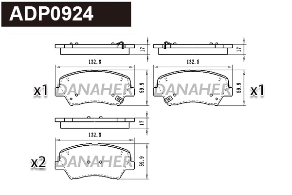 Brake Pad Set, disc brake (ADP0924)