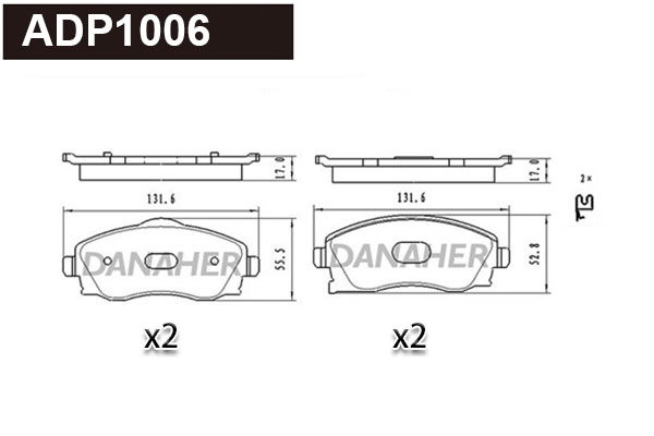 Brake Pad Set, disc brake (ADP1006)