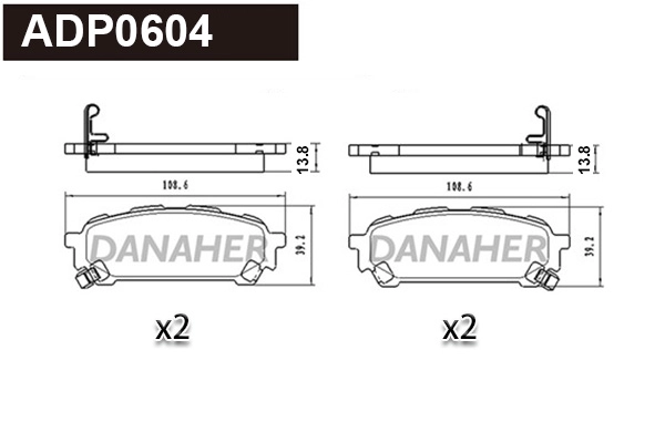 Brake Pad Set, disc brake (ADP0604)