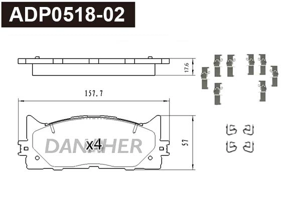 Brake Pad Set, disc brake (ADP0518-02)