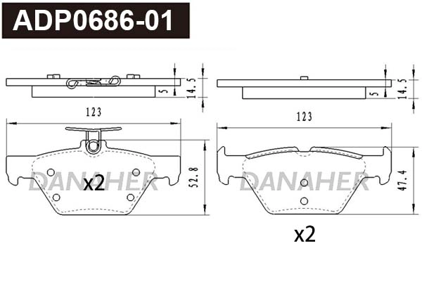 Brake Pad Set, disc brake (ADP0686-01)