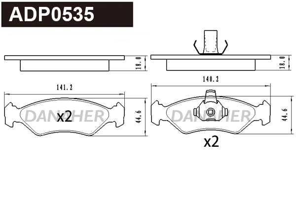 Brake Pad Set, disc brake (ADP0535)