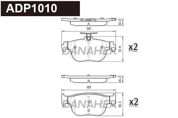 Brake Pad Set, disc brake (ADP1010)