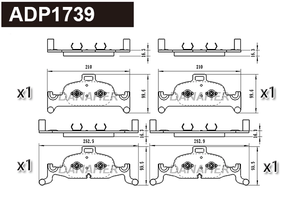 Brake Pad Set, disc brake (ADP1739)