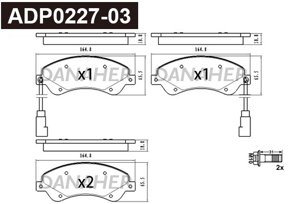 Brake Pad Set, disc brake (ADP0227-03)
