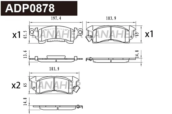Brake Pad Set, disc brake (ADP0878)