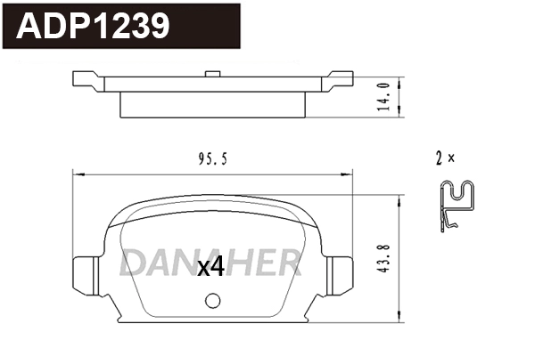 Brake Pad Set, disc brake (ADP1239)