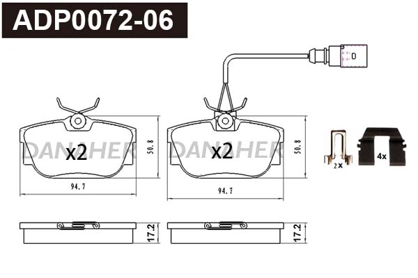 Brake Pad Set, disc brake (ADP0072-06)