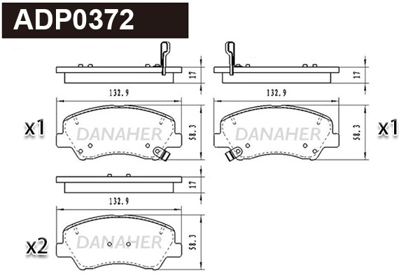 Brake Pad Set, disc brake (ADP0372)