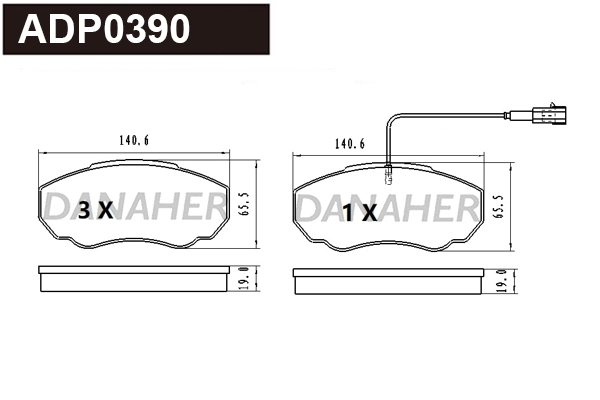 Brake Pad Set, disc brake (ADP0390)