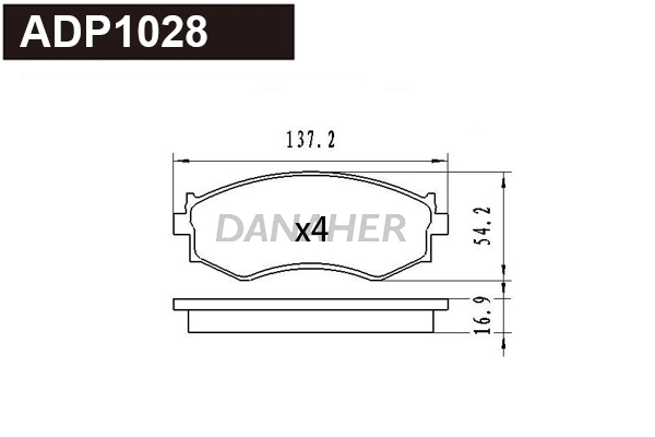 Brake Pad Set, disc brake (ADP1028)