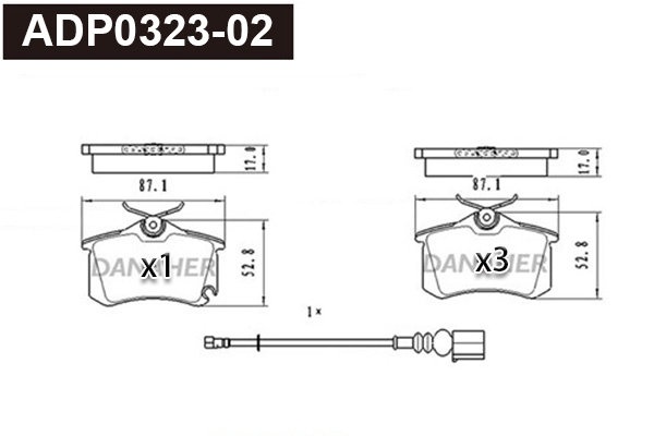 Brake Pad Set, disc brake (ADP0323-02)