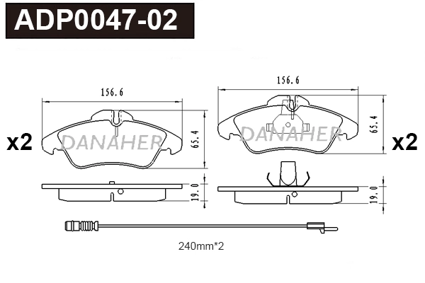 Brake Pad Set, disc brake (ADP0047-02)