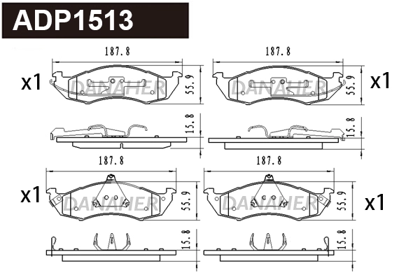 Brake Pad Set, disc brake (ADP1513)