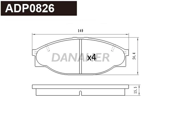 Brake Pad Set, disc brake (ADP0826)