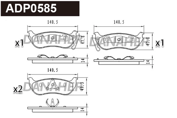 Brake Pad Set, disc brake (ADP0585)