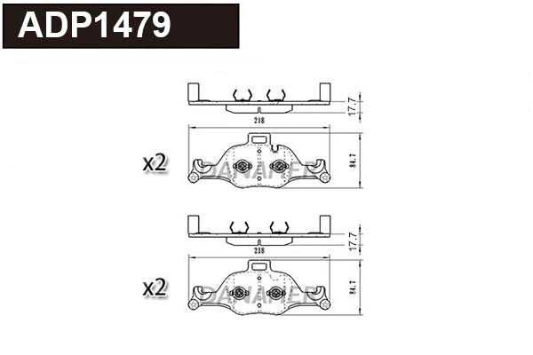 Brake Pad Set, disc brake (ADP1479)