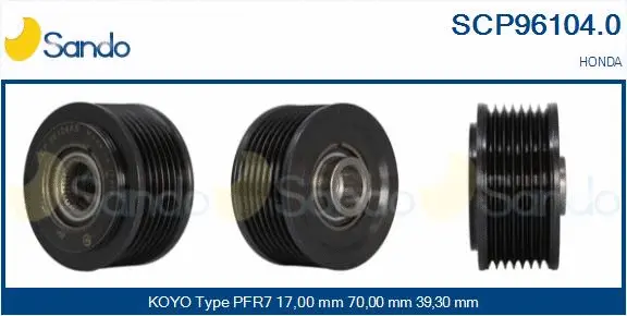 Belt Pulley, alternator (SCP96104.0)