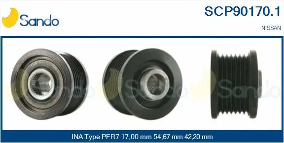 Belt Pulley, alternator (SCP90170.1)