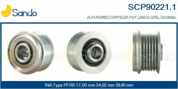 Belt Pulley, alternator (SCP90221.1)