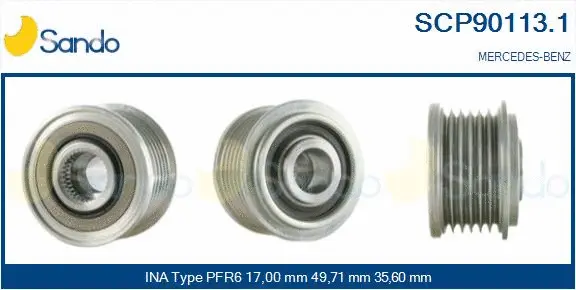 Belt Pulley, alternator (SCP90113.1)