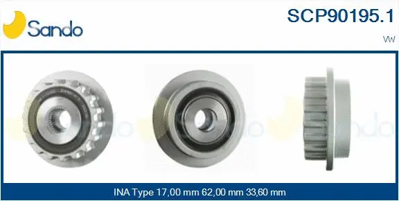 Belt Pulley, alternator (SCP90195.1)