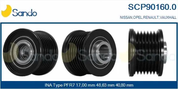 Belt Pulley, alternator (SCP90160.0)