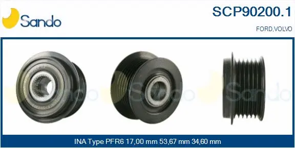 Belt Pulley, alternator (SCP90200.1)