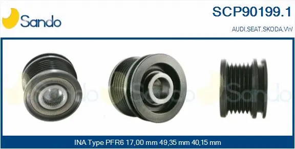 Belt Pulley, alternator (SCP90199.1)