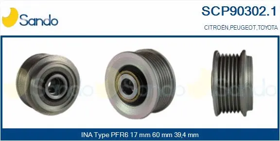 Belt Pulley, alternator (SCP90302.1)