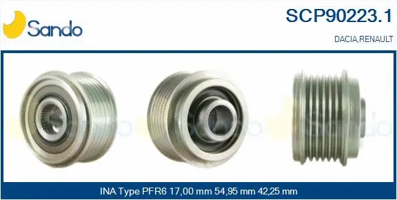 Belt Pulley, alternator (SCP90223.1)